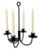 Candle Holders & Accessories4 ARM WROUGHT IRON CANDLE CHANDELIER - Amish Blacksmith Handcrafted Rustic Hanging Taper HolderCandlecandlesSaving Shepherd