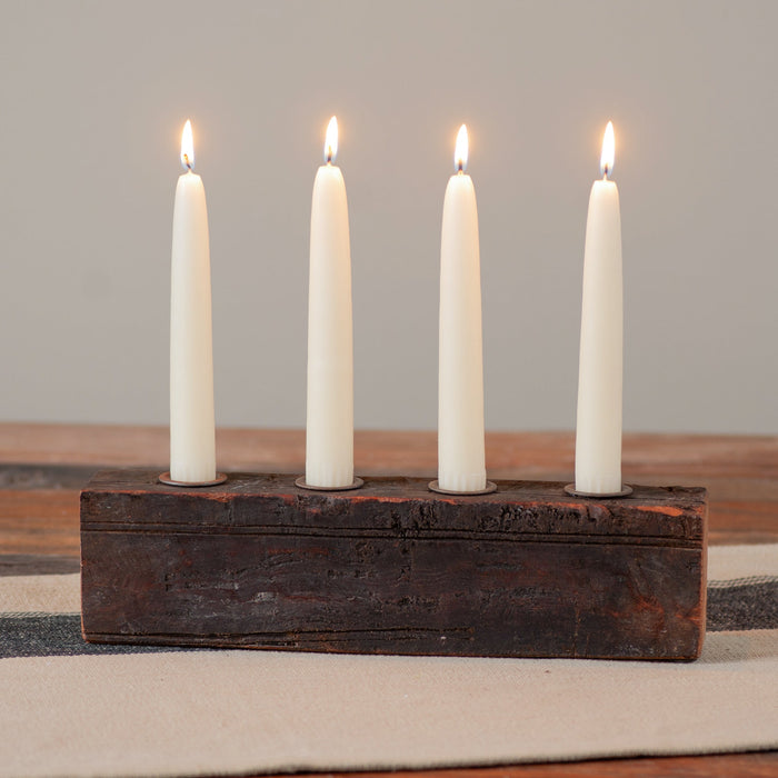 Candle HoldersReclaimed Wood Block Four-Taper Candle HolderCategory: Candle HoldersImportedSaving Shepherd