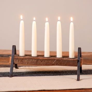 Candle HoldersReclaimed Wood Five-Taper Candle Holder with Iron LegsCategory: Candle HoldersImportedSaving Shepherd