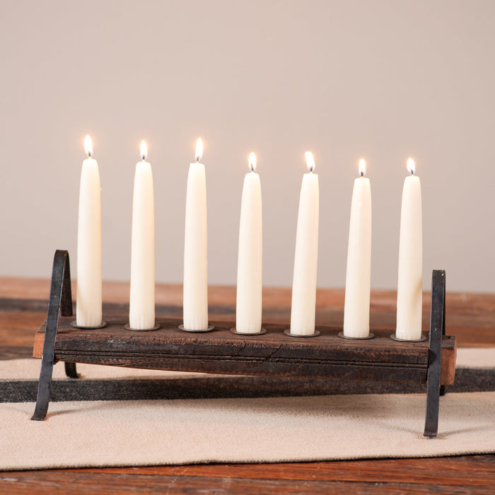 Candle HoldersReclaimed Wood Seven-Taper Candle Holder with Iron LegsCategory: Candle HoldersImportedSaving Shepherd