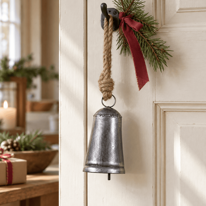 Christmas OrnamentsAntique Silver Hanging Christmas Bell — 5.5-Inch BellCategory: Christmas OrnamentsChristmasSaving Shepherd