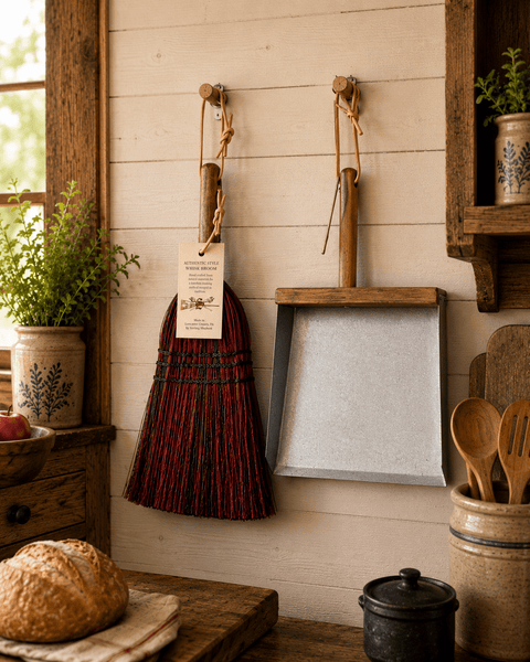 Cleaning SuupliesAUTHENTIC METAL DUST PAN - Amish Handcrafted with Wooden Handle BlockbroomSaving Shepherd