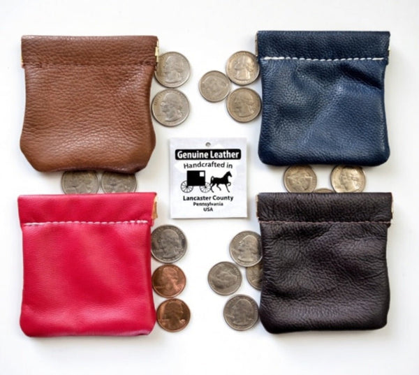 Coin PouchGENUINE LEATHER COIN POUCH - Amish Handmade in 5 ColorsSaving Shepherd