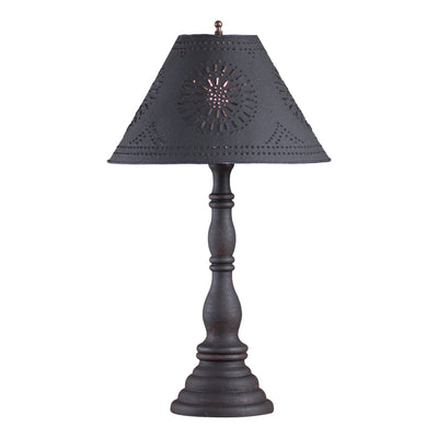 Country LightingDavenport Wood Table Lamp with Black Metal ShadeImported ShadelampSaving Shepherd