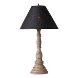 Country LightingDavenport Wood Table Lamp with Black Metal ShadeImported ShadelampSaving Shepherd