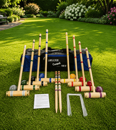 CroquetCROQUET SET & CADDY - 8 Player 32" Maple & Brass Amish Handmade USAcroquetfun & gamesSaving Shepherd