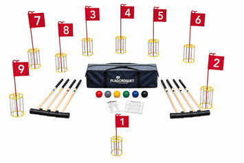 CroquetFLAG CROQUET SET & CADDY - 8 Player Unique Disc Golf Lawn Game USAamish croquetcroquetSaving Shepherd
