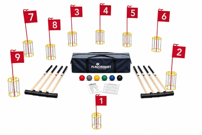 CroquetFLAG CROQUET SET & CADDY - 8 Player Unique Disc Golf Lawn Game USAamish croquetcroquetSaving Shepherd