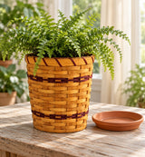 Decorative Planter BasketSmall Wood-Splint Flower Pot Basket | Amish MadeAmerican-HandcraftedAmish-HandwovenSaving Shepherd