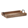 Decorative TraysRustic Rectangular Wooden Tray with Iron HandlesCategory: Decorative TraysFinish: Natural StainSaving Shepherd