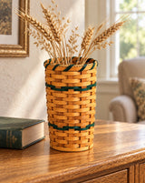 Decorative VaseDecorative Wood-Splint Vase Basket | Amish MadeAmerican-HandcraftedAmish-HandwovenSaving Shepherd