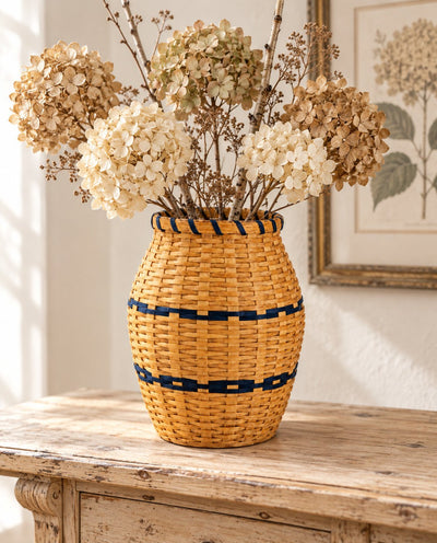 Decorative VaseLarge Decorative Wood-Splint Vase Basket | Amish MadeAmerican-HandcraftedAmish-HandwovenSaving Shepherd
