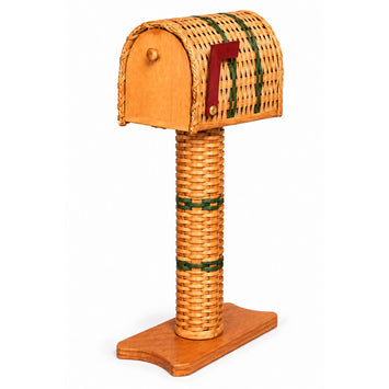 Decorative Woven FigurineDecorative Wood-Splint Mailbox on Pedestal | Amish MadeAmerican-HandcraftedAmish-HandwovenSaving Shepherd