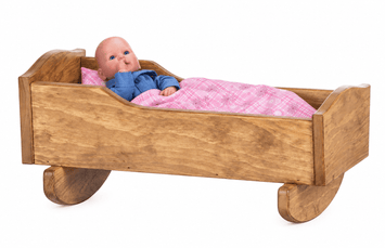 Doll FurnitureWooden Rocking Doll Cradle with Bedding – Amish HandcraftedAmerican GirlchildrensSaving Shepherd