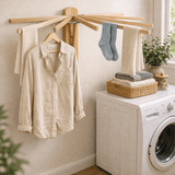 Drying Rack8 ARM WALL LAUNDRY DRYING RACK - Amish Handmade Folding Maple Wood Clothes HangerdryinglaundrySaving Shepherd