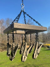 Drying RackHanging Clothes Pin Rack with 8 Clips – All Weather Poly Laundry Herb Drying & Kitchen OrganizerSaving Shepherd