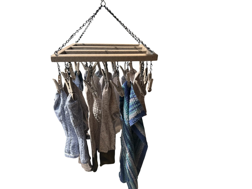 Drying Rack Large Hanging Clothes Pin Rack with 22 Clips – All Weather ...