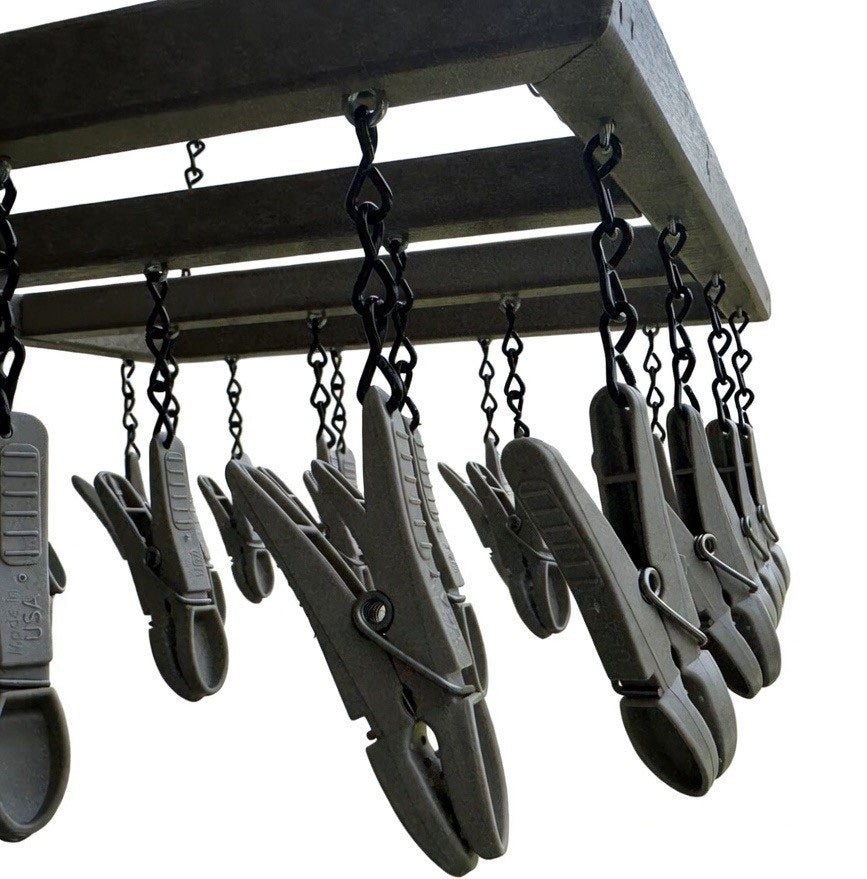 Drying Rack Large Hanging Clothes Pin Rack with 22 Clips – All Weather ...