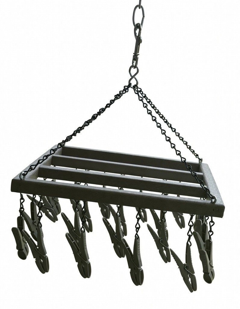 Drying Rack Large Hanging Clothes Pin Rack with 22 Clips – All Weather ...