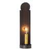 Electric Wall SconcesSlim Colonial Hardwired Tin Wall Sconce in Kettle BlackCategory: Electric Wall SconcesFinish: Kettle BlackSaving Shepherd