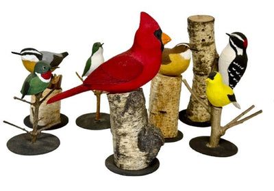 Folk ArtCARDINAL BIRD on NATURAL LOG BASE – Hand Carved PA Dutch Folk ArtartbirdSaving Shepherd