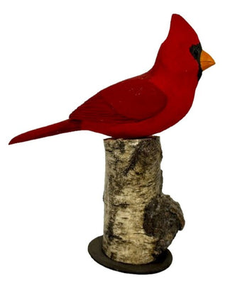 Folk ArtCARDINAL BIRD on NATURAL LOG BASE – Hand Carved PA Dutch Folk ArtartbirdSaving Shepherd