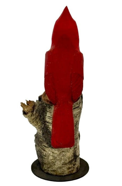Folk ArtCARDINAL BIRD on NATURAL LOG BASE – Hand Carved PA Dutch Folk ArtartbirdSaving Shepherd