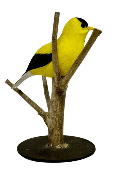 Folk ArtGOLDFINCH on NATURAL BRANCH BASE – Hand Carved Wood Bird PA Dutch Folk ArtartbirdSaving Shepherd