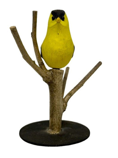 Folk ArtGOLDFINCH on NATURAL BRANCH BASE – Hand Carved Wood Bird PA Dutch Folk ArtartbirdSaving Shepherd