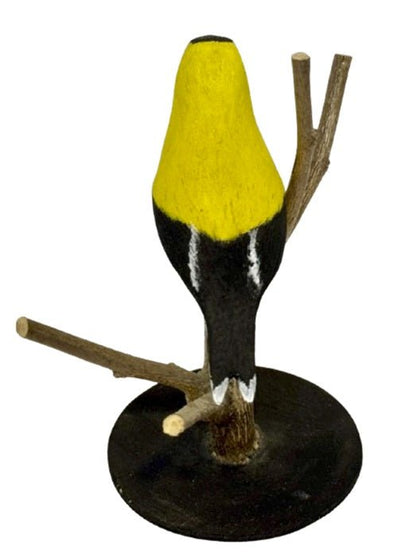 Folk ArtGOLDFINCH on NATURAL BRANCH BASE – Hand Carved Wood Bird PA Dutch Folk ArtartbirdSaving Shepherd