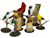 Folk ArtNUTHATCH on NATURAL BIRCH TRUNK BASE – Hand Carved Bird PA Dutch Folk ArtartbirdSaving Shepherd