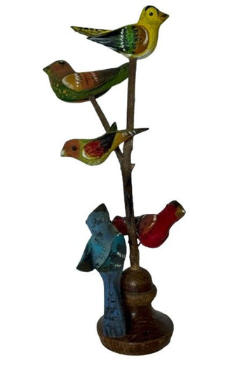 Folk ArtVintage Pennsylvania Dutch Folk Art – Ben F. Hoover Hand - Carved & Painted 5 Bird Tree FigurineartbirdSaving Shepherd