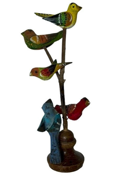 Folk ArtVintage Pennsylvania Dutch Folk Art – Ben F. Hoover Hand - Carved & Painted 5 Bird Tree FigurineartbirdSaving Shepherd