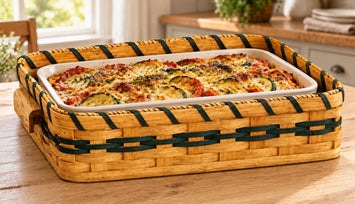Food Carrier BasketWood-Splint Casserole Basket | Amish MadeAmerican-HandcraftedAmish-HandwovenSaving Shepherd