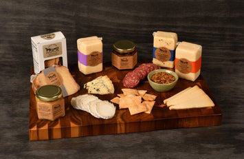 Food Gift BasketsTHE ULTIMATE CHEESE SALAMI BOARD - 7 Cheese CHARCUTERIE with Condiment, Meat & CrackersbundledelicacySaving Shepherd