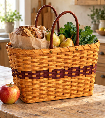 Gathering BasketLarge Grocery Basket with Leather Handles | Amish HandwovenAmerican-HandcraftedAmish-HandwovenSaving Shepherd