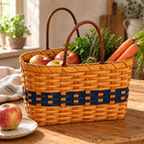 Gathering BasketMedium Grocery Basket with Leather Handles | Amish HandwovenAmerican-HandcraftedAmish-HandwovenSaving Shepherd