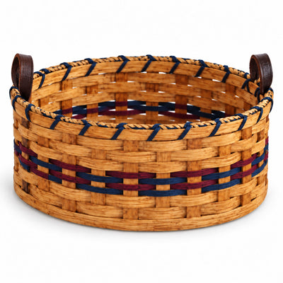 Gathering BasketRound Fruit Basket with Leather Handles | Amish HandwovenAmerican-HandcraftedAmish-HandwovenSaving Shepherd