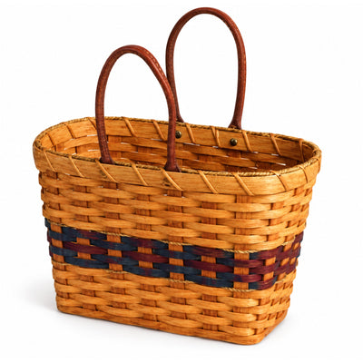 Gathering BasketSmall Grocery Basket with Leather Handles | Amish HandwovenAmerican-HandcraftedAmish-HandwovenSaving Shepherd