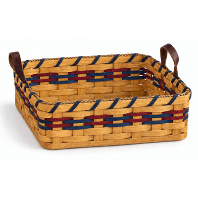 Gathering BasketSquare Fruit Basket with Leather Handles | Amish HandwovenAmerican-HandcraftedAmish-HandwovenSaving Shepherd