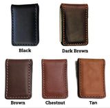 Handtooled LeatherLEATHER MONEY CLIP - Extra Strong Magnet - Amish Handmade Brown Black TanhandmadeleatherSaving Shepherd