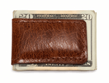 Handtooled LeatherLEATHER MONEY CLIP - Extra Strong Magnet - Amish Handmade Brown Black TanhandmadeleatherSaving Shepherd