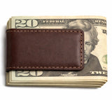 Handtooled LeatherLEATHER MONEY CLIP - Extra Strong Magnet - Amish Handmade Brown Black TanhandmadeleatherSaving Shepherd