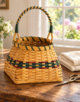Handwoven Storage BasketLarge Amy Storage Basket with Wrapped Handle | Amish HandwovenAmerican-HandcraftedAmish-HandwovenSaving Shepherd