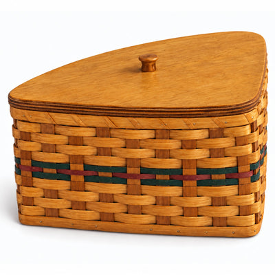 Handwoven Storage BasketLarge Generation Corner Basket with Wooden Lid | Amish HandwovenAmerican-HandcraftedAmish-HandwovenSaving Shepherd