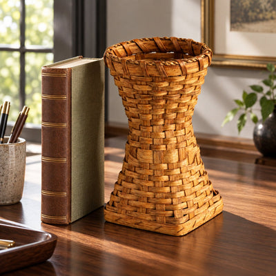 Handwoven Storage BasketLarge Hourglass Decorative Basket | Handwoven by Amish ArtisansAmerican-HandcraftedAmish-HandwovenSaving Shepherd