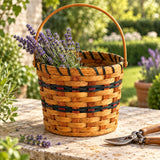Handwoven Storage BasketLarge Wood-Splint Pail Basket | Amish MadeAmerican-HandcraftedAmish-HandwovenSaving Shepherd