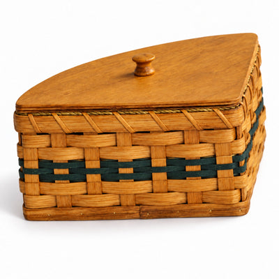 Handwoven Storage BasketMedium Generation Corner Basket with Wooden Lid | Amish HandwovenAmerican-HandcraftedAmish-HandwovenSaving Shepherd