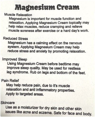Herbal CreamMAGNESIUM CREAM – Amish Handmade Relaxing Body Cream with Essential OilsbutterscreamSaving Shepherd