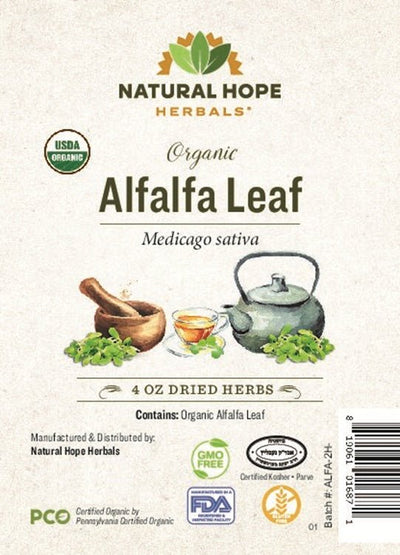Herbal SupplementALFALFA LEAF - Certified Organic Dried Single Ingredient 4 ozdigestiondigestiveSaving Shepherd